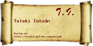 Teleki István névjegykártya